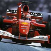 Airbrush artwork of Michael Schumacher winning the Formula One World Drivers' Championship in 2001.